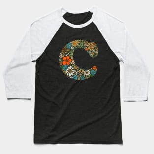 Hippie Floral Letter C Baseball T-Shirt